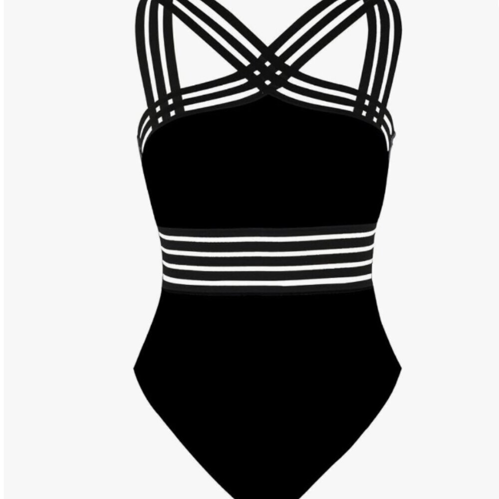 NWT Hilor Women's One Piece Swimsuits Slimming High Waisted Bathing Suit Size: S
